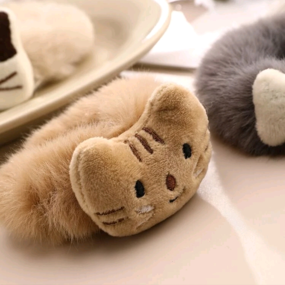 Cat & Fish Fuzzy Plush Hairbands - Picture 5 of 5